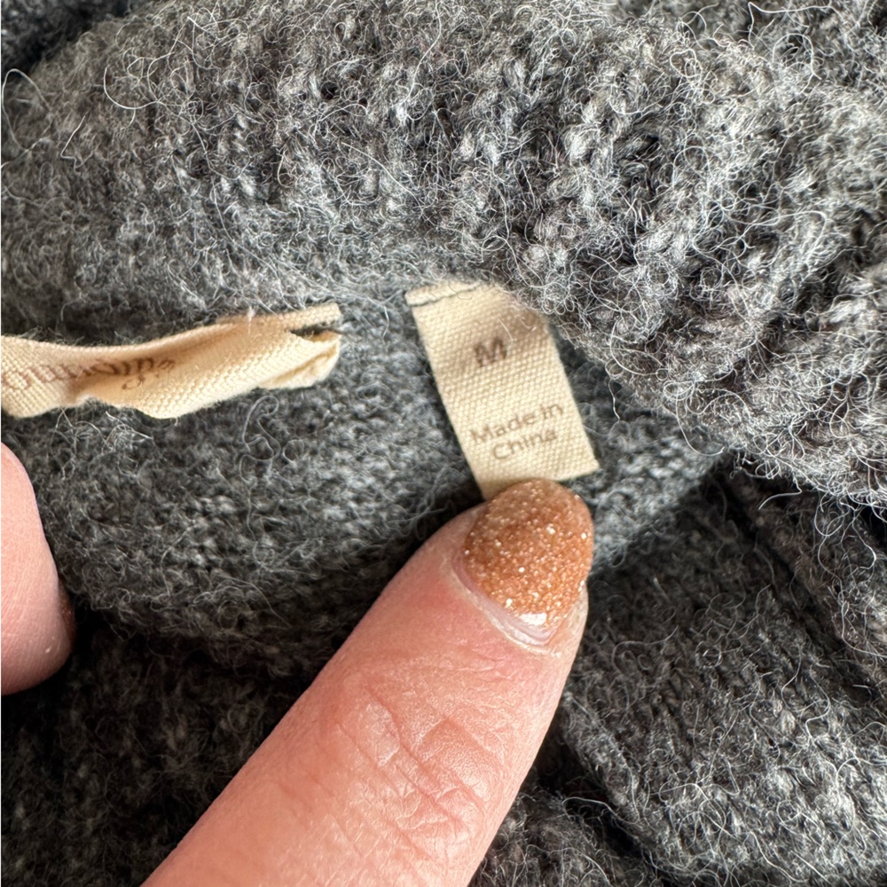 Soft Surroundings Turtleneck Gray Button Neckline… - image 5